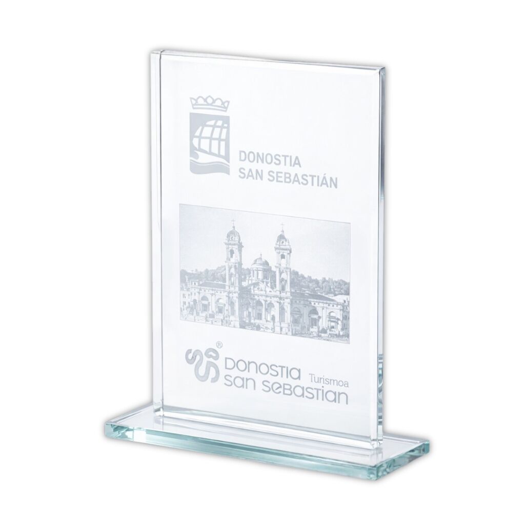 _18-9369-3 AFFORDABLE GLASS CRYSTAL AWARD PLAQUE 14CM – ELEGANT RECOGNITION TROPHY - Image 1