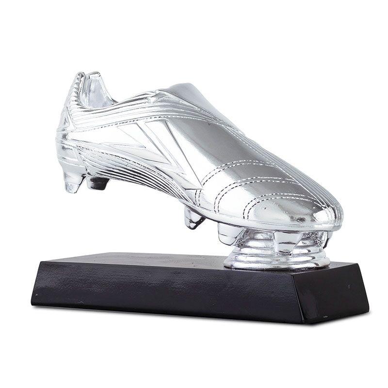 SILVER FOOTBALL BOOT TROPHY – 14 X 18.5CM SOCCER AWARD FOR TOURNAMENTS & MVPS - Image 1