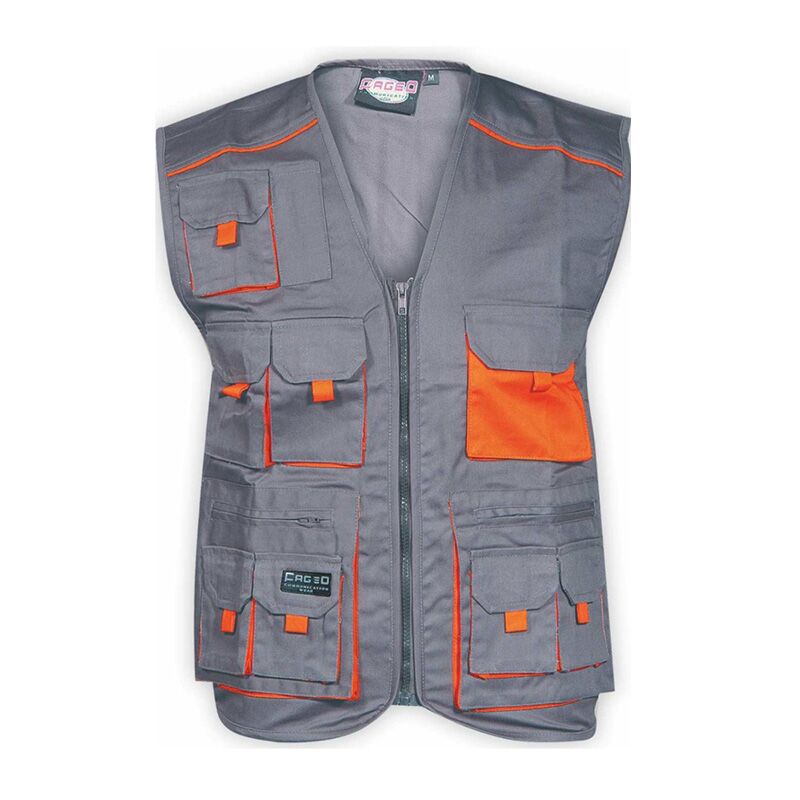 GREY WORKING VEST WITH OPERATIONAL POCKETS - Image 1