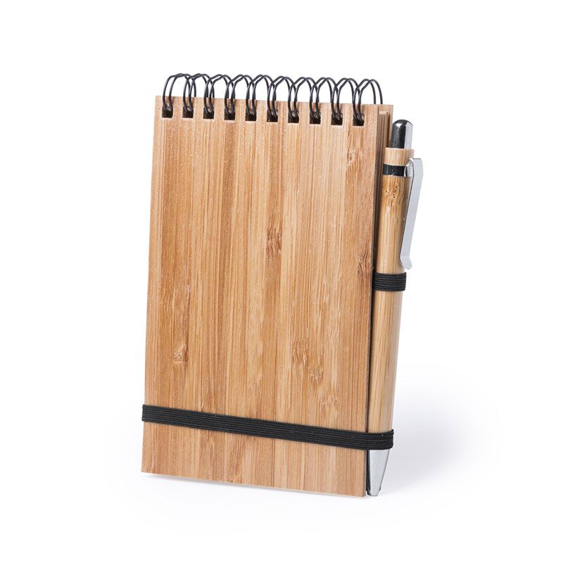 TUMIZ NATURE LINE BAMBOO NOTEBOOK – WITH PEN AND ELASTIC CLOSURE (70 SHEETS) - Image 1