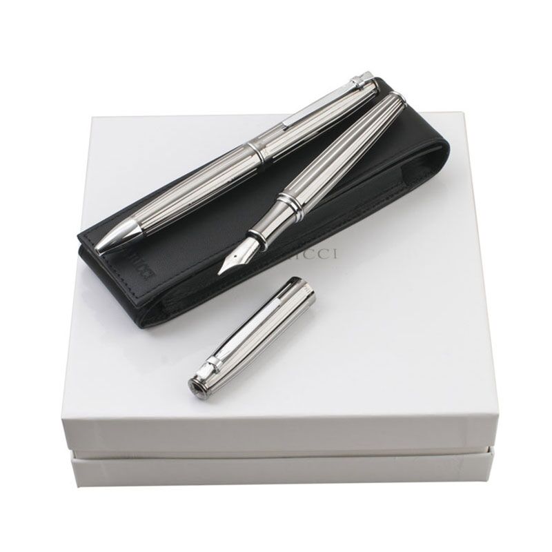 RPHKR119 NINA RICCI SILVER PEN GIFT SET – ELEGANT PEN IN SIGNATURE GIFT BOX - Image 1
