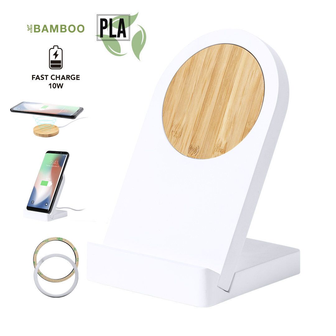 NOOPY 10W MAGNETIC WIRELESS CHARGER – ECO BAMBOO & PLA HOLDER - Image 1