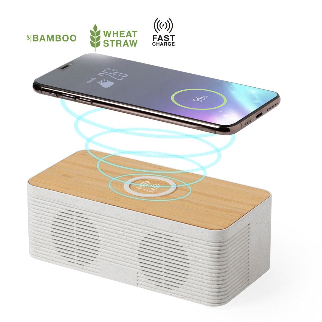 TRECAM 10W WIRELESS CHARGER SPEAKER – ECO-FRIENDLY DESIGN - Image 1