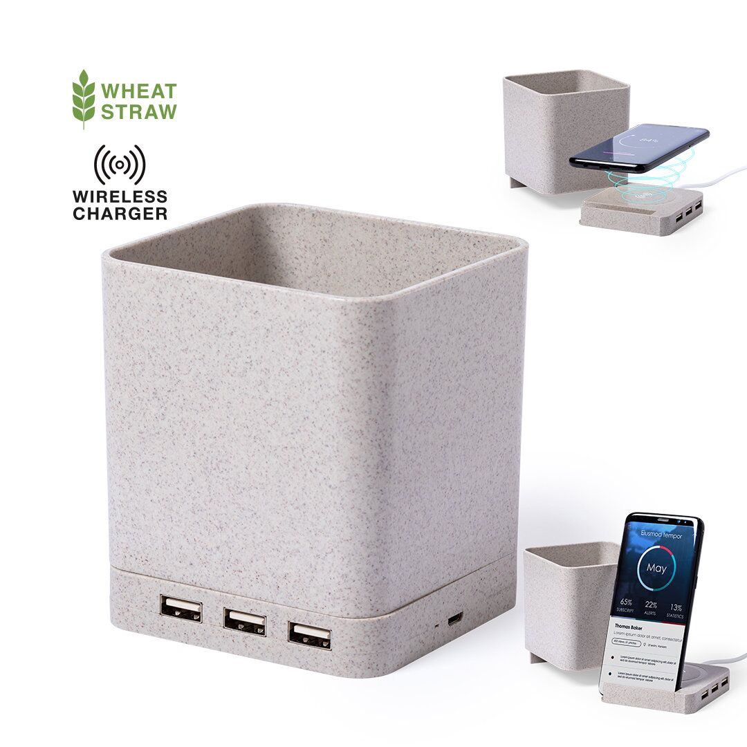 6709_1.jpg DOWEX 3-IN-1 PENCIL HOLDER – DESK ORGANIZER WITH CHARGER & USB HUB - Image 1