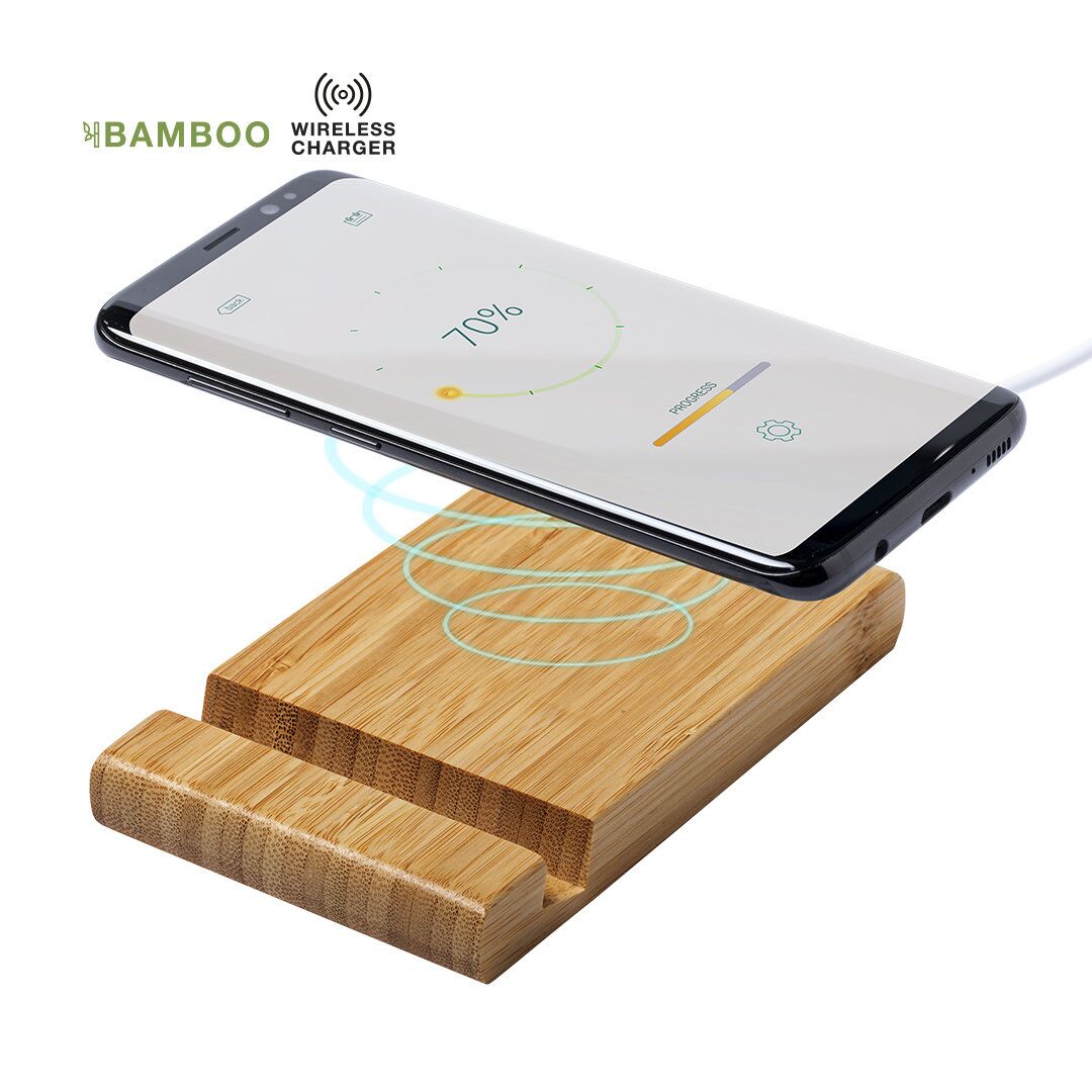 VARTOL 15W WIRELESS CHARGER – ECO BAMBOO WITH DEVICE HOLDER - Image 1