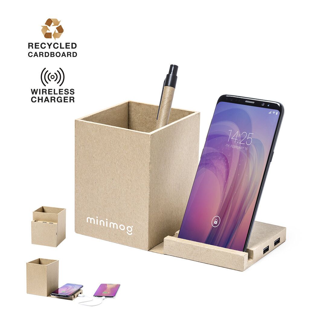 6928_1.jpg SONDUR 4-IN-1 PENCIL HOLDER – ECO DESK ORGANIZER WITH CHARGER - Image 1