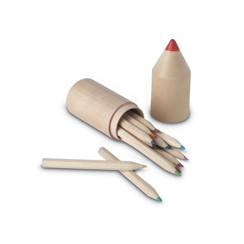 IT2691-40_1.jpg COLORET 12 WOODEN PENCILS – CREATIVE COLORING SET IN PENCIL-SHAPED WOODEN BOX - Image 1