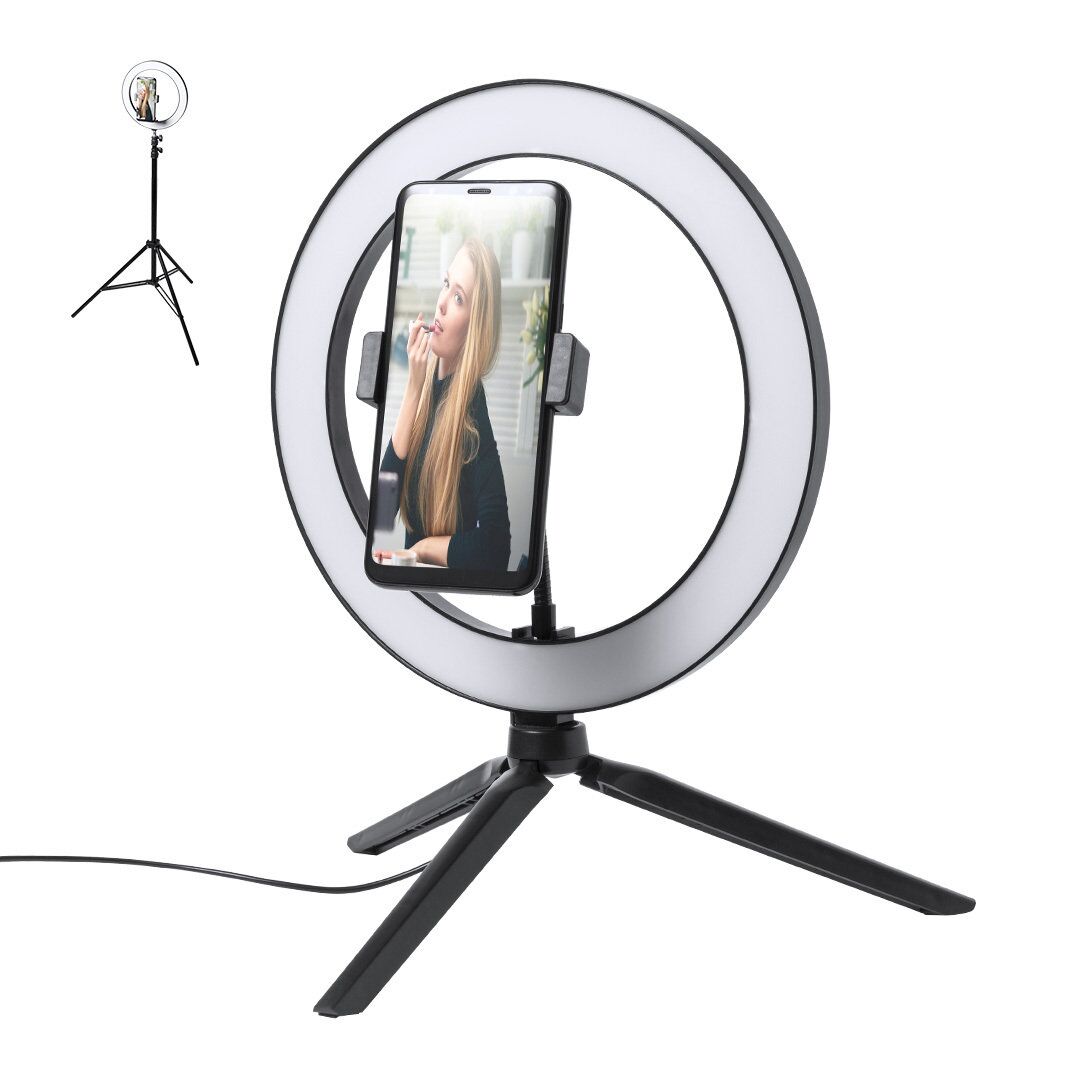 1081_1.jpg KRISTEN RING LIGHT WITH TRIPOD – 120 LED KIT WITH ADJUSTABLE HEIGHT & BRIGHTNESS - Image 1