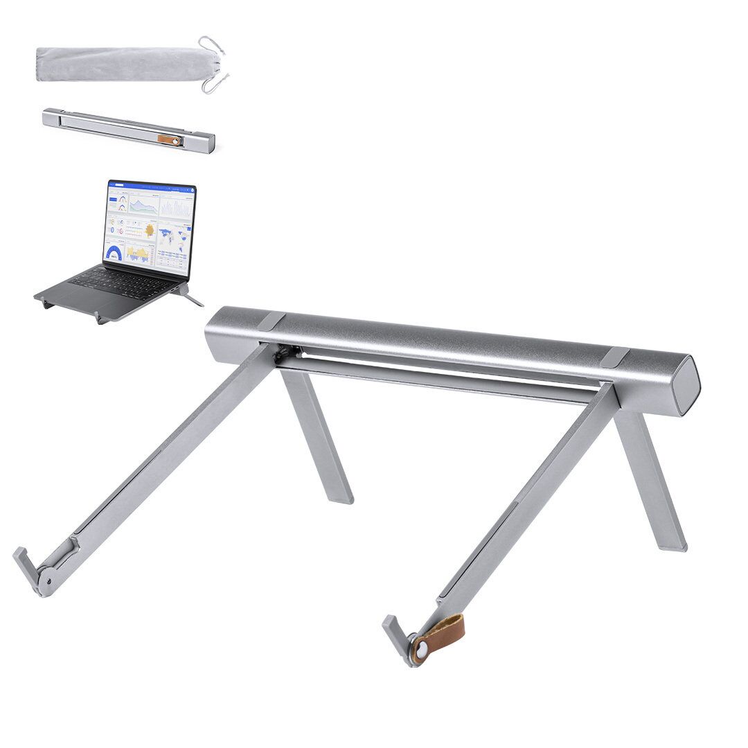 MORLON PREMIUM ALUMINUM LAPTOP STAND – FOLDABLE & ADJUSTABLE WITH VELVET POUCH - Image 1