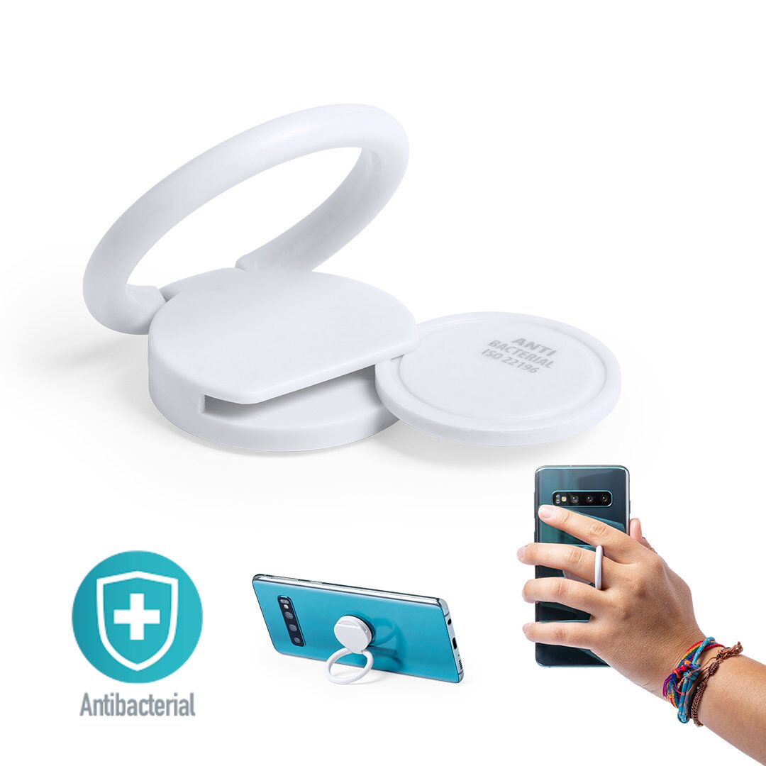 SUSTRE ANTIBACTERIAL SMARTPHONE HOLDER – 3-IN-1 GRIP, STAND & TROLLEY COIN - Image 1