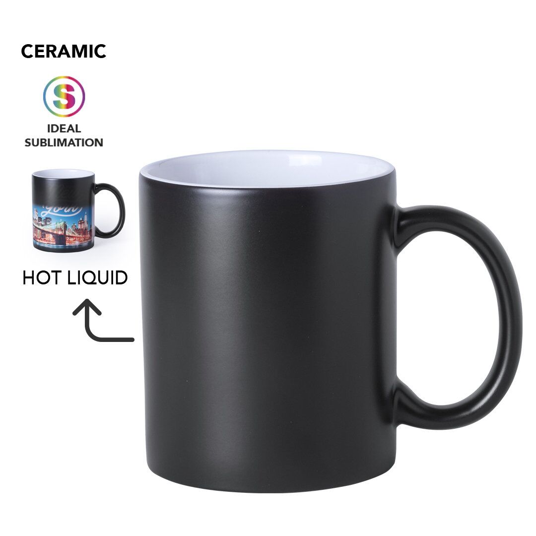 330ML COLOR CHANGING MUG – HEAT REVEAL MAGIC MUG MATTE BLACK (B2CB-09) - Image 1
