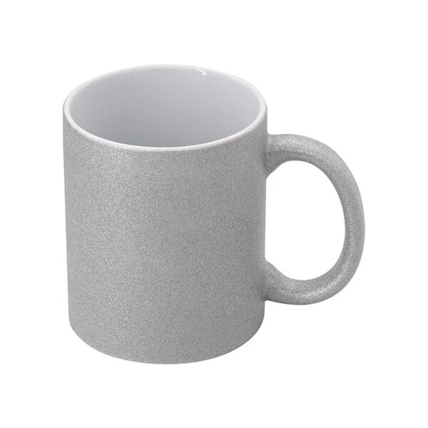 SILVER SUBLIMATION GLITTER MUG 330ML – ADD SPARKLE TO EVERY SIP (MODEL: B11GT-S) - Image 1