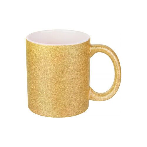 GOLD SUBLIMATION GLITTER MUG 330ML – SHINE BRIGHT MUG (B11GT-G) - Image 1