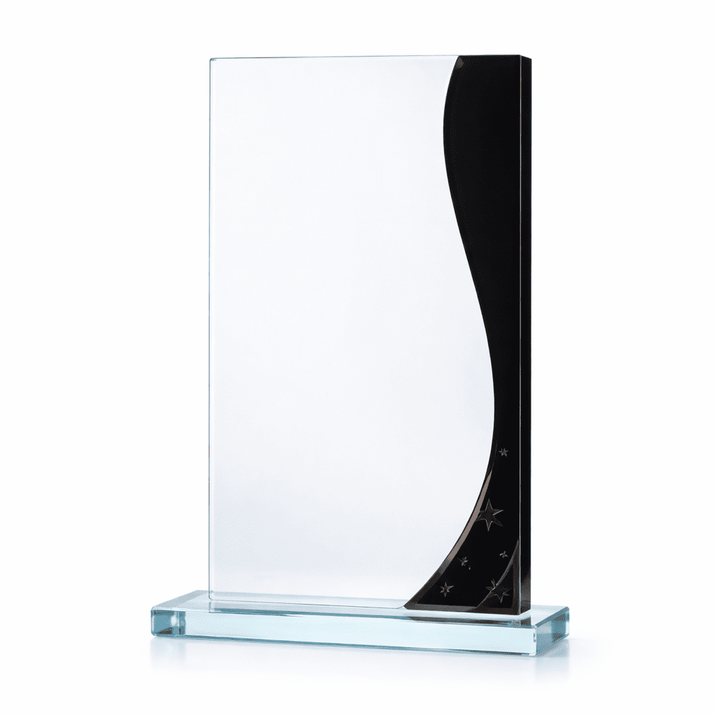DESIGN RECTANGLE GLASS AWARD PLAQUE 18.5CM - Image 1
