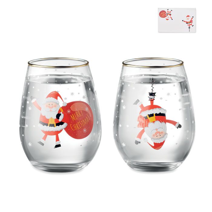 NOEL SET OF 2 CHRISTMAS GLASSES - Image 1