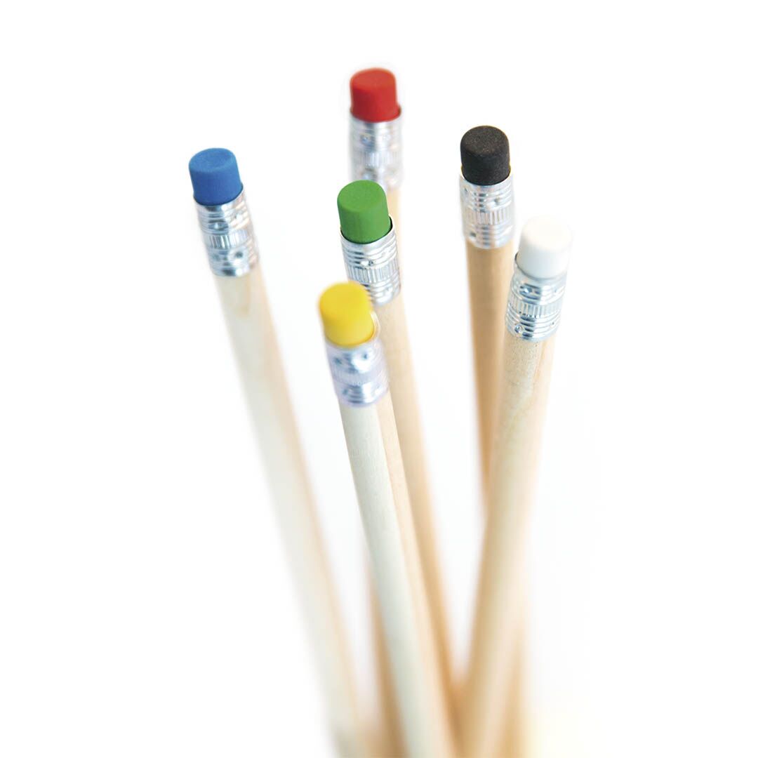 WOODEN PENCIL WITH ROUND BODY IN NATURAL FINISH - Image 1