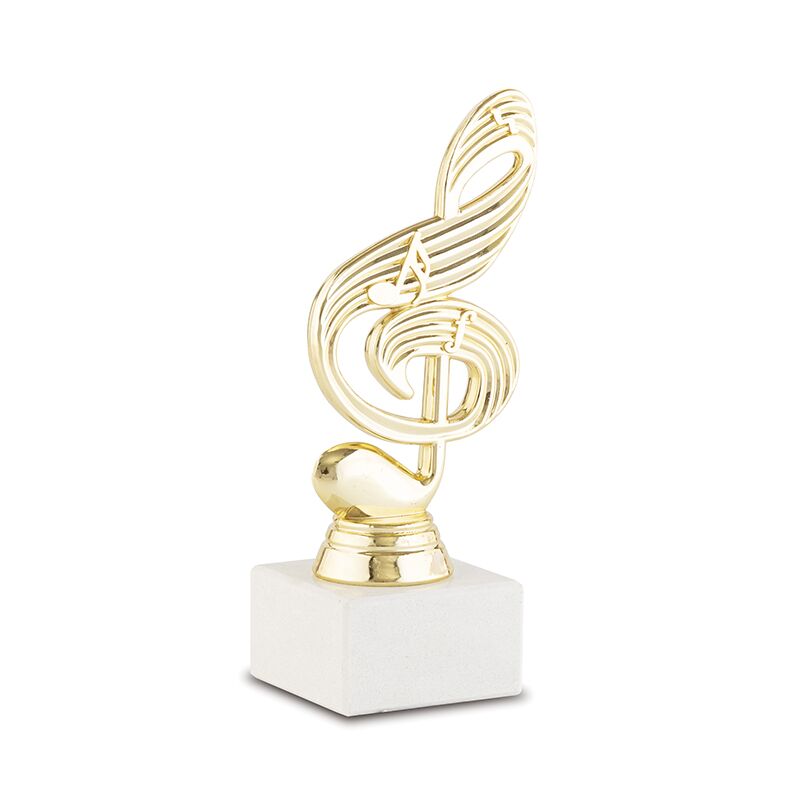 MUSIC TROPHY 15.5CM WITH CUSTOM PRINTED PLATE – PERFECT MUSIC AWARD - Image 1