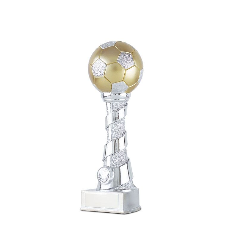 FOOTBALL TROPHY 30CM WITH SILVER-GOLD BALL - Image 1