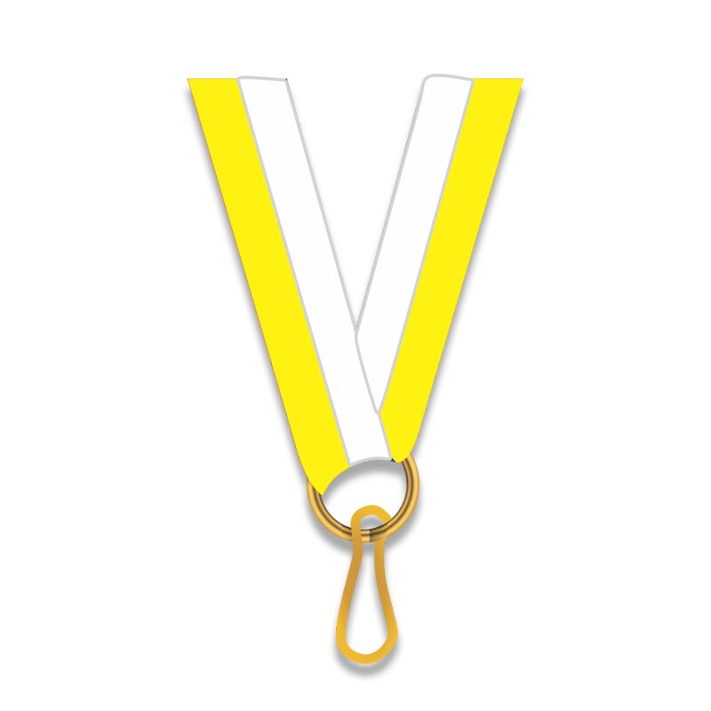 NECK RIBBON YELLOW/WHITE 1CM - Image 1