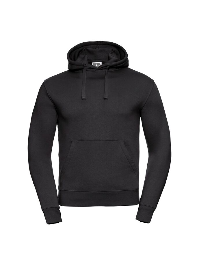 RUSSELL UNISEX AUTHENTIC HOODED SWEAT IN BLACK (PLUS SIZES) - Image 1