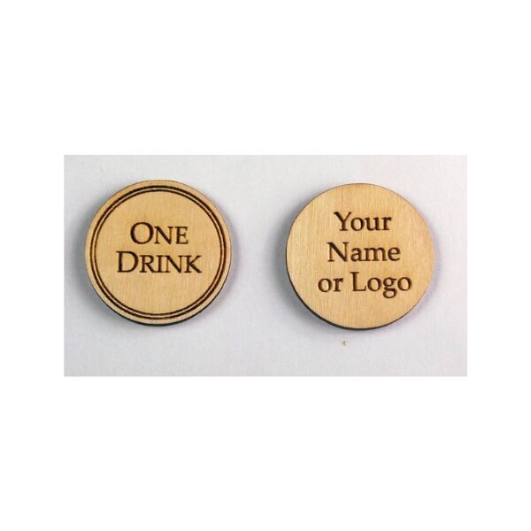 WOODEN ROUND TOKEN 2.5CM - Image 1