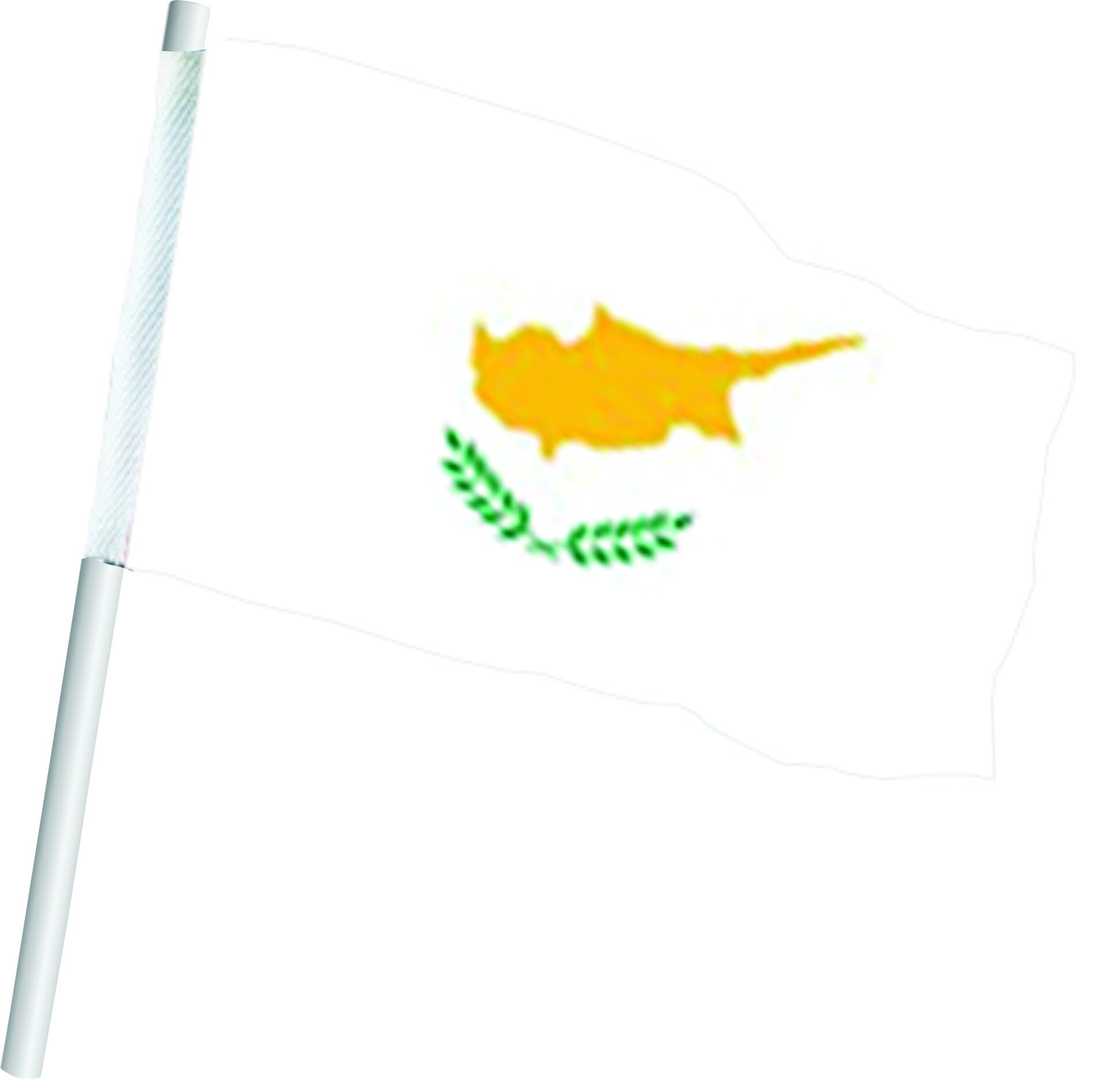 CYPRUS FLAG 40CM*60CM WITH PLASTIC POLE - Image 1