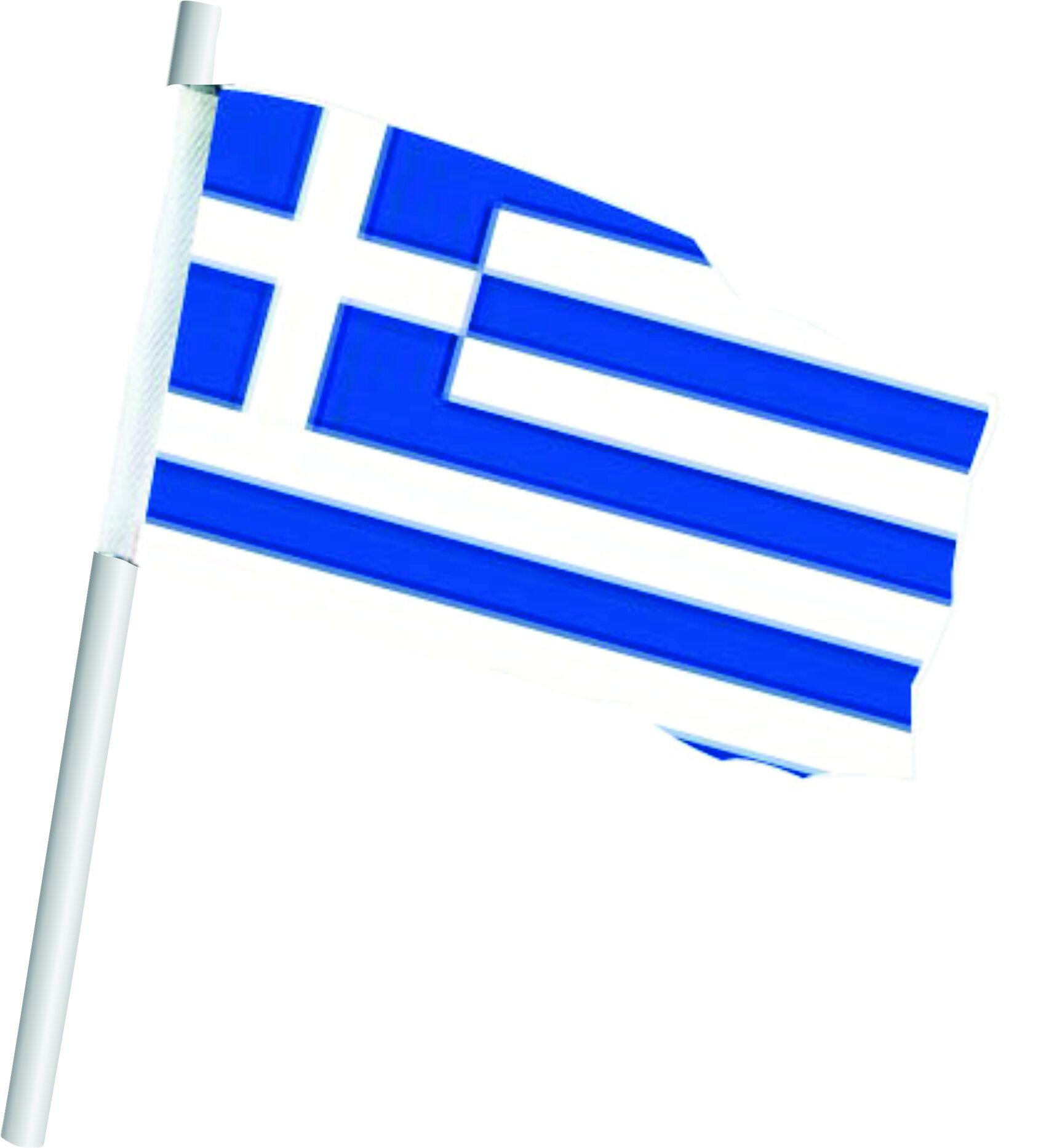 GREECE FLAG 40CM*60CM WITH PLASTIC POLE - Image 1
