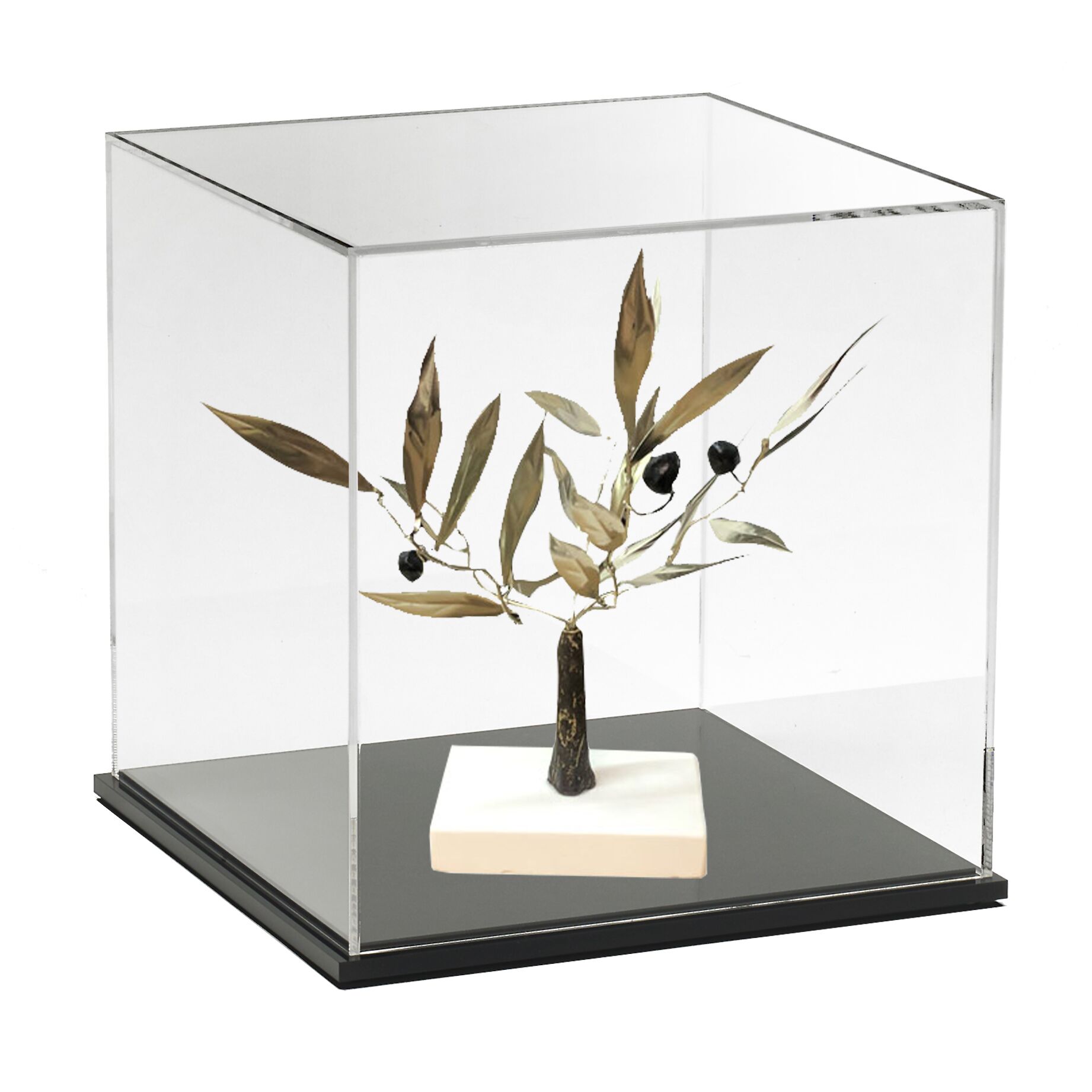HANDMADE OLIVE TREE IN SILVER PLATING IN A BOX - Image 1