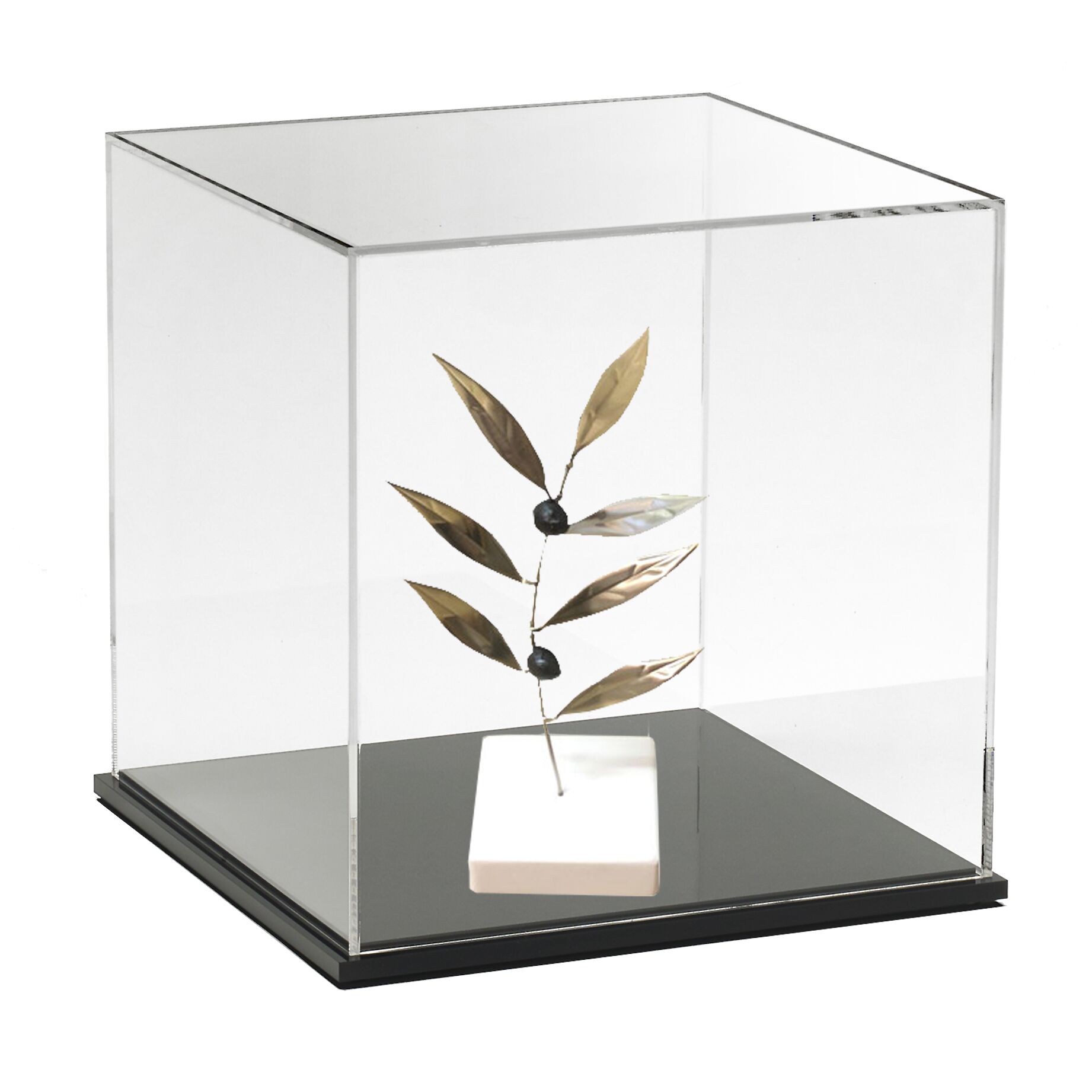 MEDIUM SILVER HANDMADE OLIVE BRANCH IN A BOX - Image 1