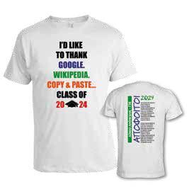 2411.WHITE GRADUATION WHITE T-SHIRT - Image 1