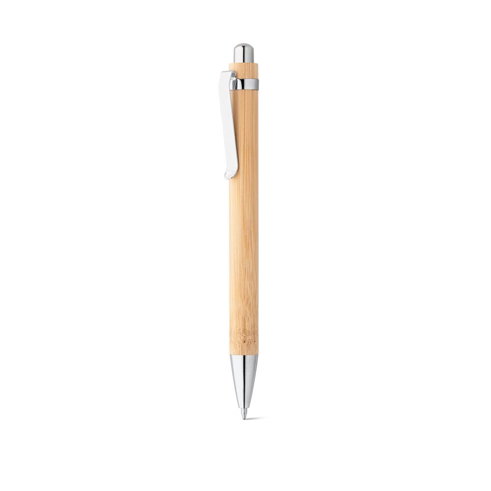 BAMBOO BALL PEN WITH METAL CLIP - Image 1