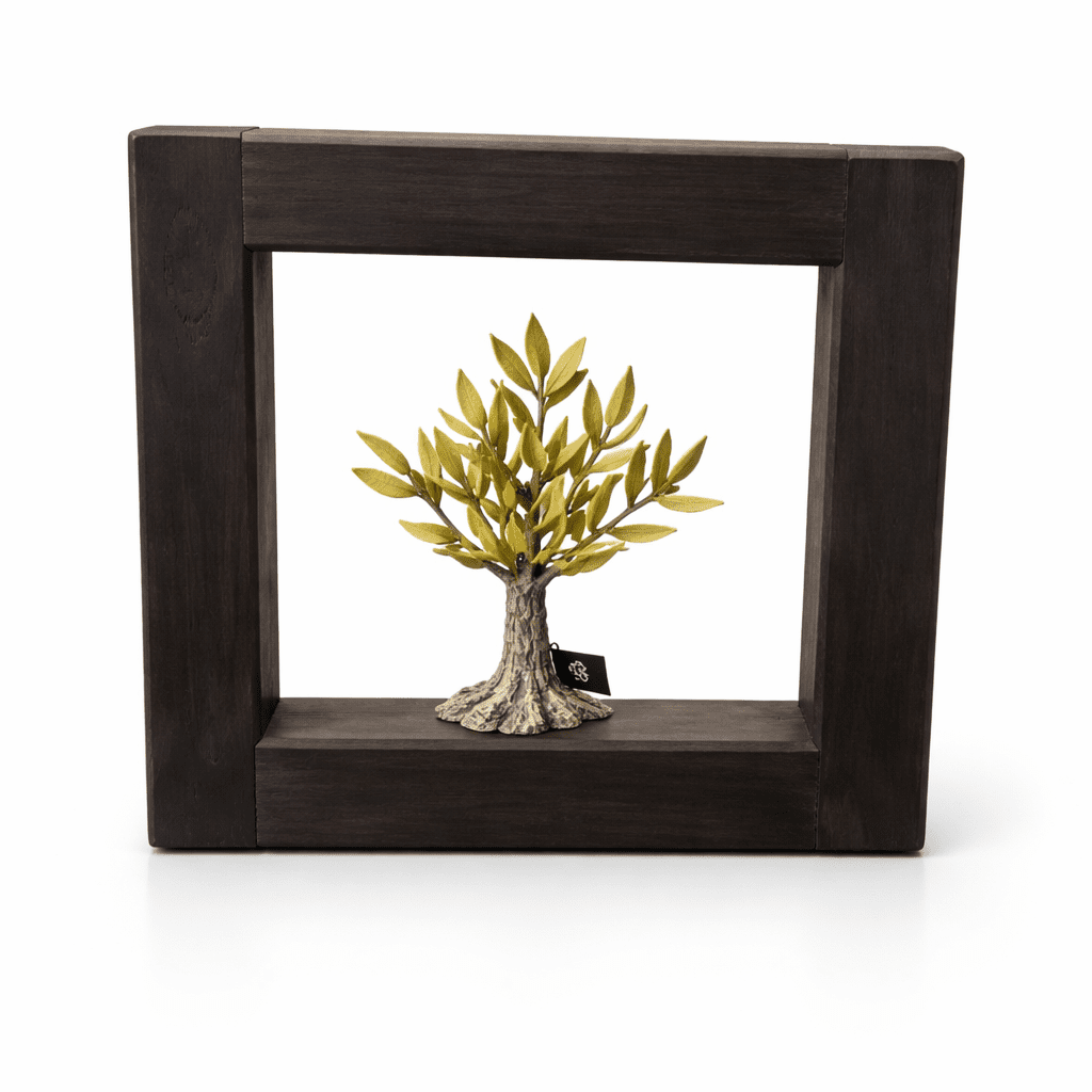 WOODEN FRAME WITH A HANDMADE OLIVE TREE - Image 1
