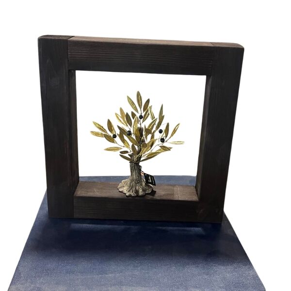 WOODEN FRAME WITH A HANDMADE OLIVE TREE - Image 1