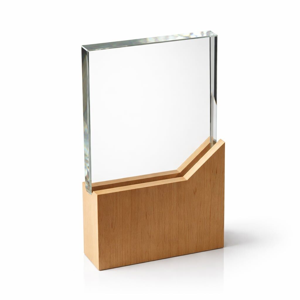 NATURE LINE WOODEN & GLASS TROPHY - Image 1