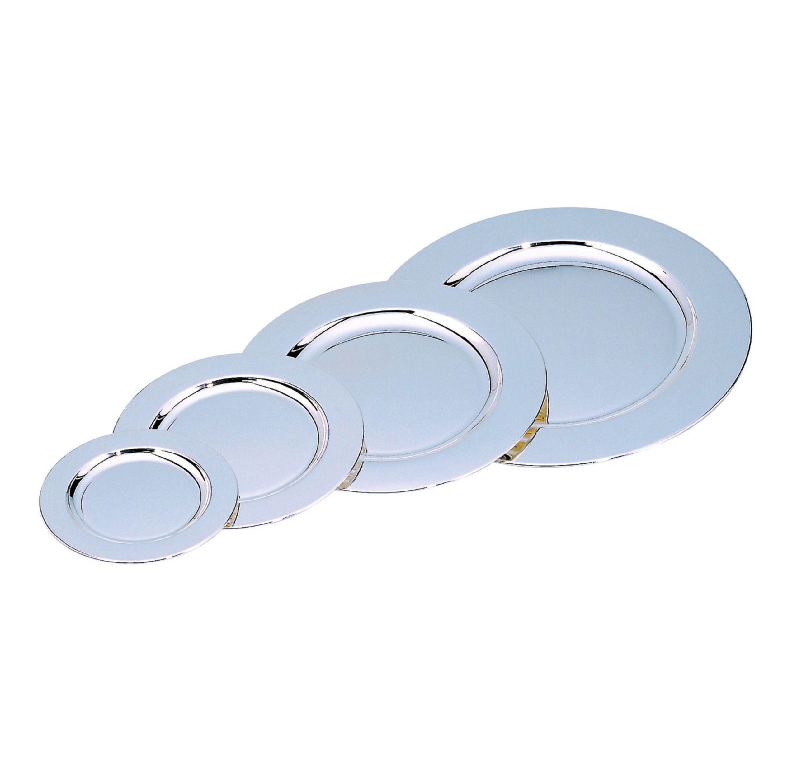 LUXURY BRASS TRAY IN SILVER FINISH 24cm - Image 1