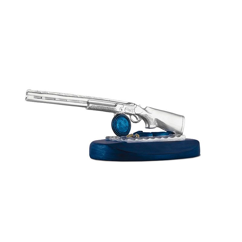 SHOOTING TROPHY 13.5CM WITH BLUE DETAILS - Image 1