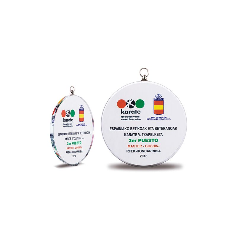 PREMIUM 70MM GLASS AWARD MEDAL WITH CUSTOM LASER ENGRAVING & FULL-COLOR PRINTING - Image 1