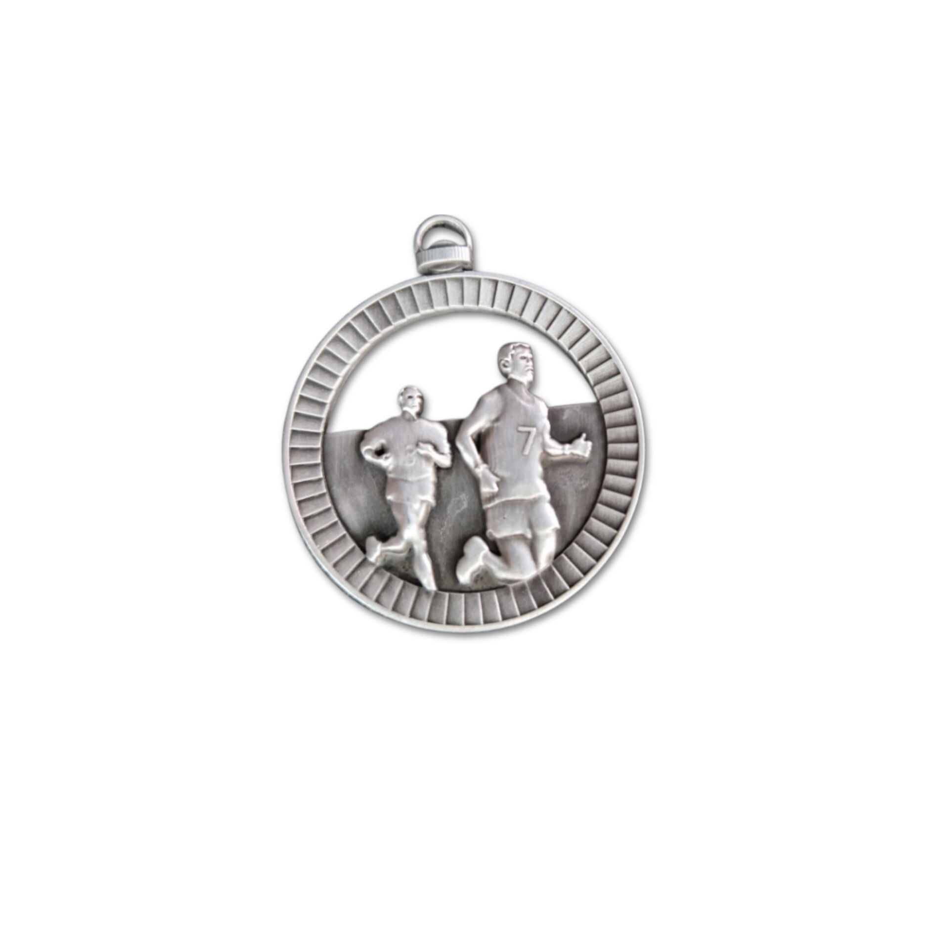 RUNNING STOPWATCH MEDAL 50MM SILVER - Image 1
