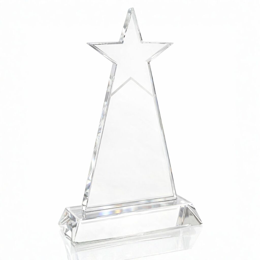PREMIUM CRYSTAL STAR AWARD 23CM – PERSONALISED CORPORATE RECOGNITION TROPHY - Image 1
