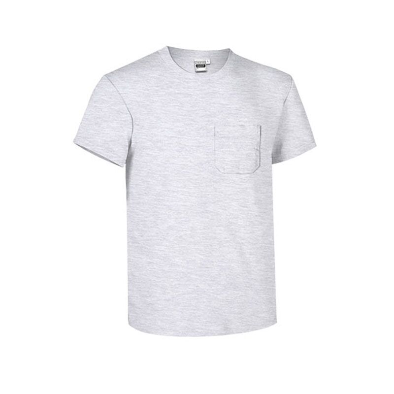 GREY MELANGE T-SHIRT | 100% COTTON WITH REINFORCED CHEST POCKET - Image 1