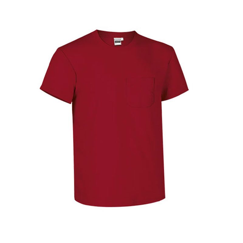 LOTTO RED T-SHIRT WITH POCKET | 100% COTTON CREW NECK WITH REINFORCED POCKET - Image 1