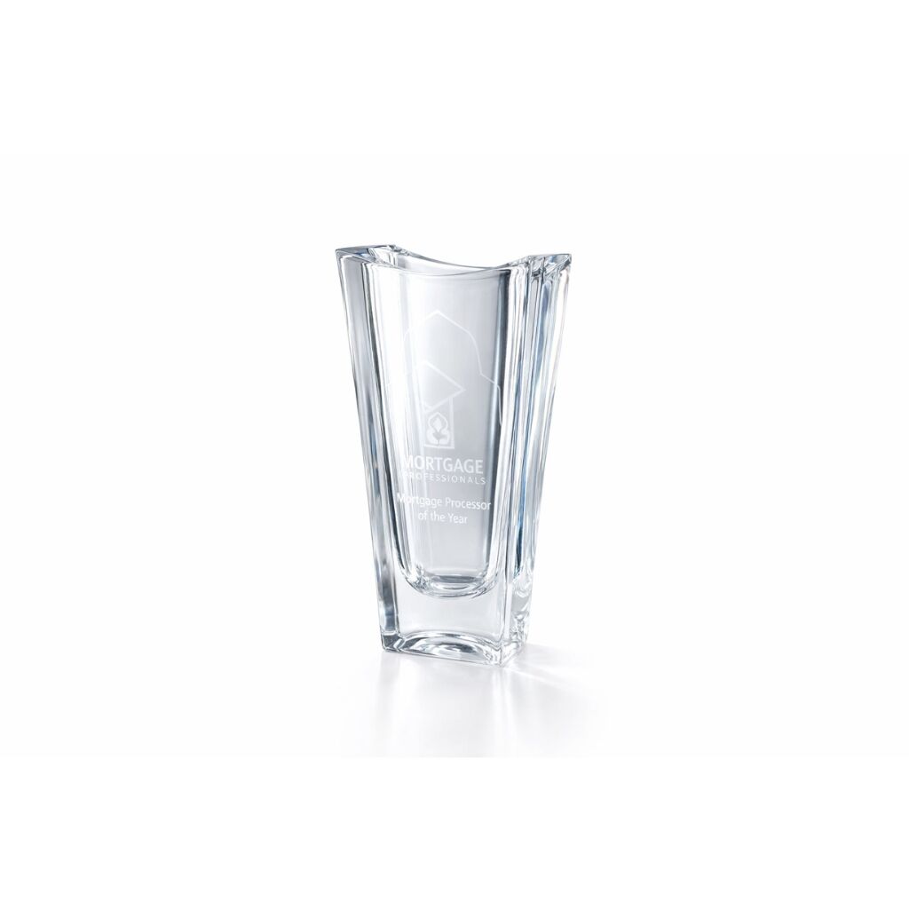 CB23 33 30CM CRYSTALITE OKINAWA VASE – LEAD-FREE CRYSTAL FOR FLOWERS & AWARDS - Image 1