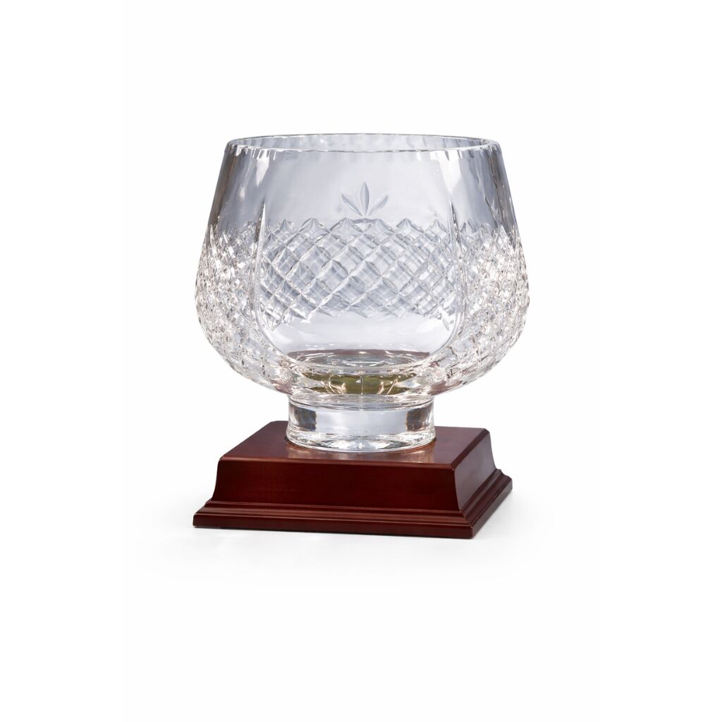21CM LEAD CRYSTAL PANELLED TULIP BOWL 6-23 - Image 1